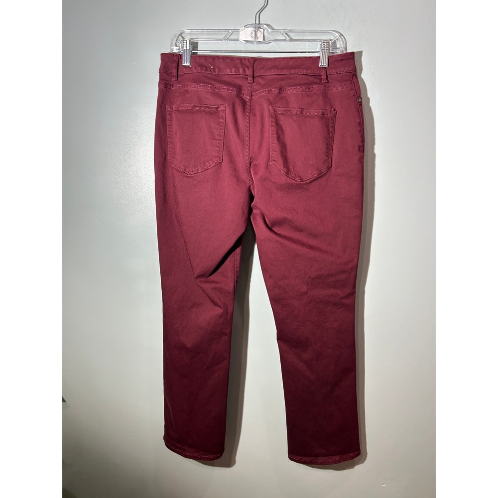 Coldwater Creek Natural Fit Burgundy Straight Leg Pants Womens P12 Petite Wine - Picture 2 of 4